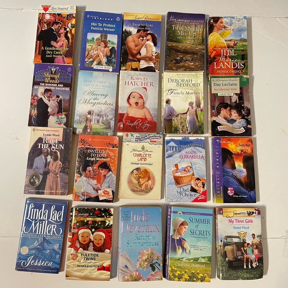 Lot of 20 used romance Love Inspired Christian paperback books Collection